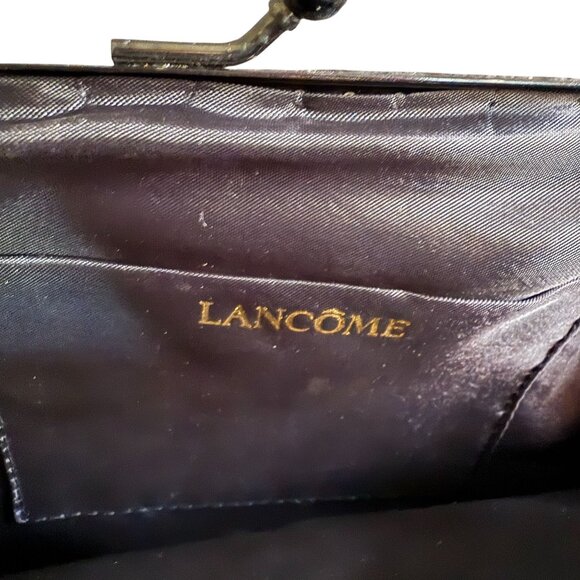 Vintage Lancome Beaded Gold Beads Flowers Shoulder Clutch Bag Women Black - Picture 10 of 10